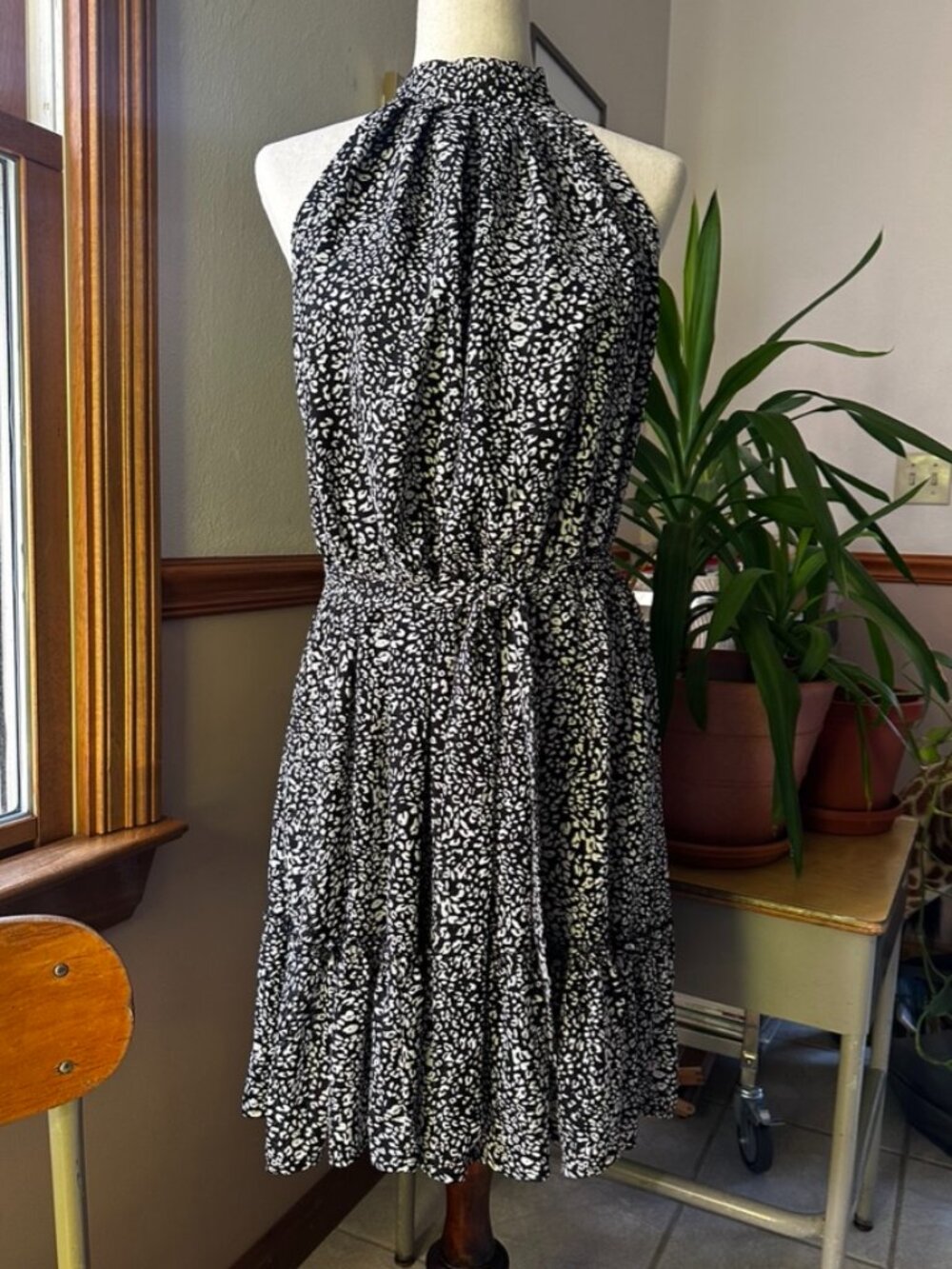 BTFBM Black and White Halter Dress, NWT, Womens L
